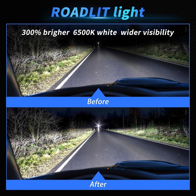 ROADLIT Lights Bulbs for 1999 2000 2001 2002 2003 2004 2005 2006 Chevy Silverado 1500 2500 3500 Light Bulbs,9005 High Beam 9006 Low Beam or Fog Light Bulb, Plug with Play - 4 Pack - Image 2